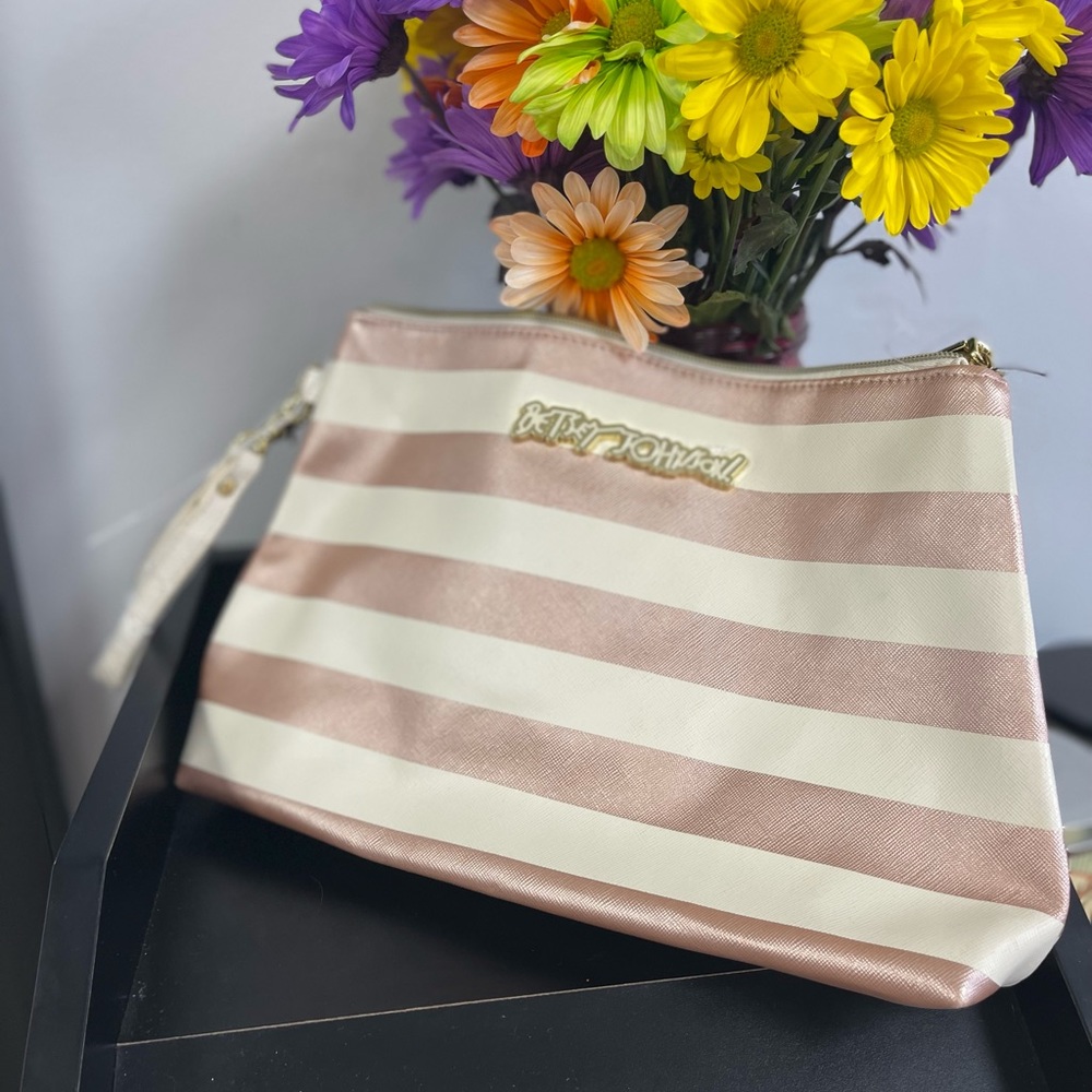 Betsey Johnson Striped Wristlet